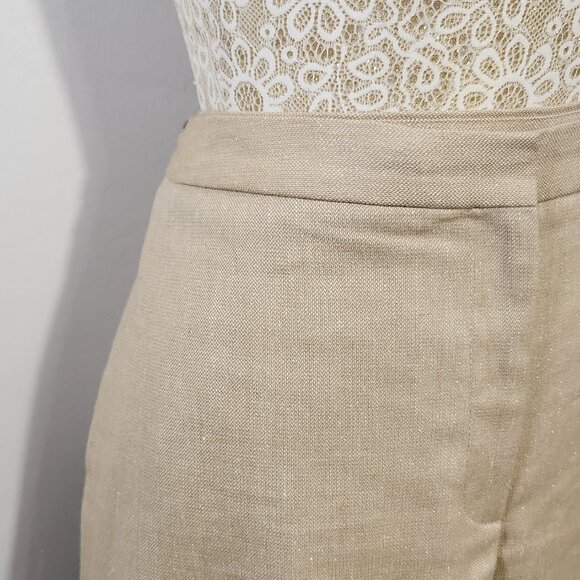 Chico’s Size 2.5 (L-14) Sand Flat Front Zip Linen Blend Pockets Bermuda Shorts - Picture 4 of 15